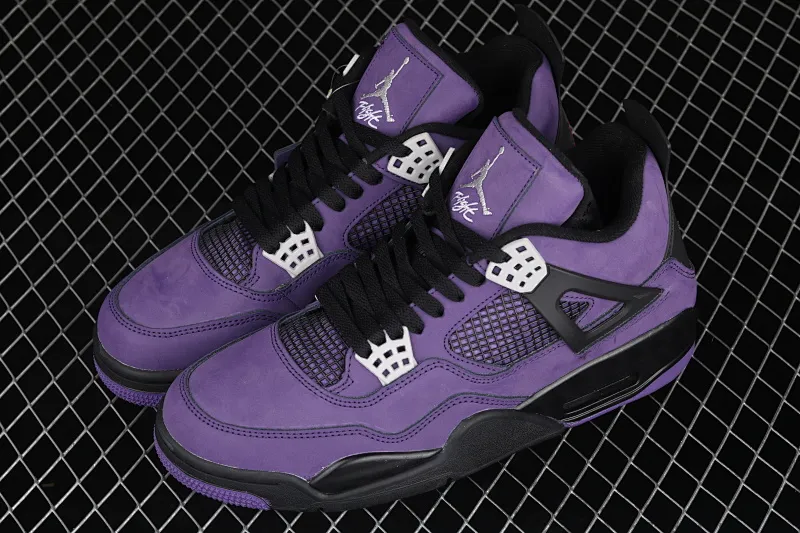 All categories Air Jordan Jordan series basketball shoes Air Jordan 4 G version Air Jordan 4 Retro AJ4 Joe 4 suede black and purple 308497-408